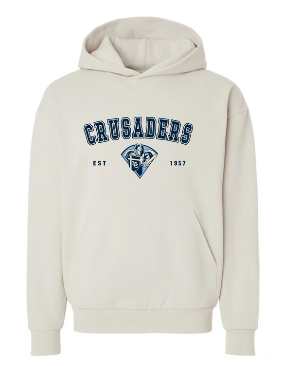 Crusader White Hooded Sweatshirt